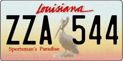 LA license plate ZZA544