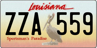 LA license plate ZZA559