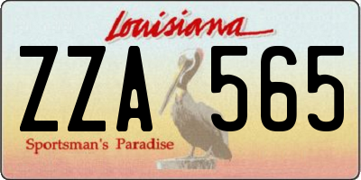 LA license plate ZZA565