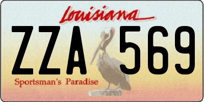 LA license plate ZZA569