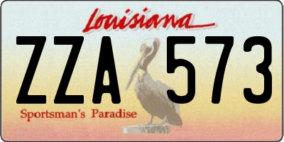 LA license plate ZZA573