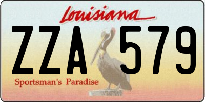 LA license plate ZZA579