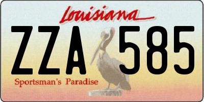 LA license plate ZZA585
