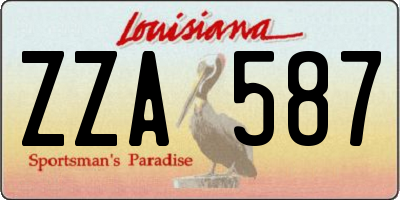 LA license plate ZZA587