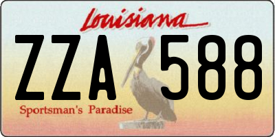 LA license plate ZZA588