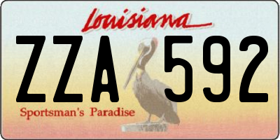 LA license plate ZZA592