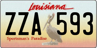 LA license plate ZZA593