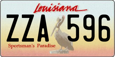 LA license plate ZZA596