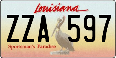 LA license plate ZZA597