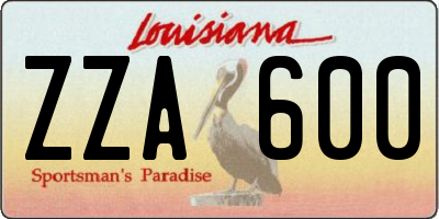 LA license plate ZZA600