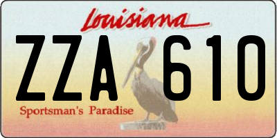 LA license plate ZZA610