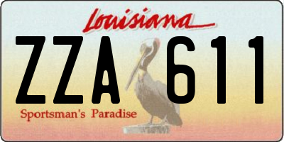 LA license plate ZZA611