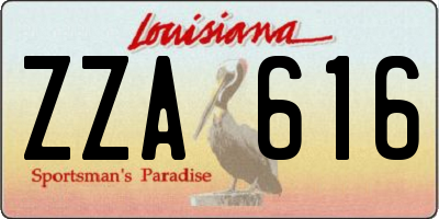 LA license plate ZZA616