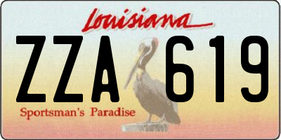 LA license plate ZZA619