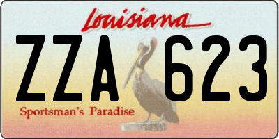 LA license plate ZZA623