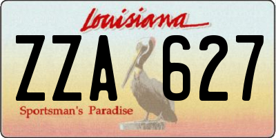 LA license plate ZZA627