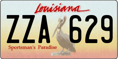 LA license plate ZZA629