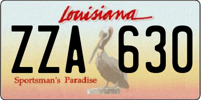 LA license plate ZZA630