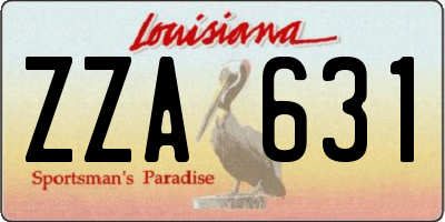 LA license plate ZZA631