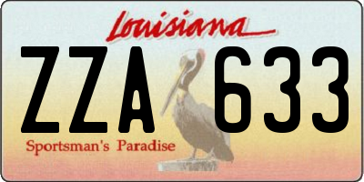 LA license plate ZZA633
