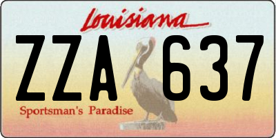 LA license plate ZZA637