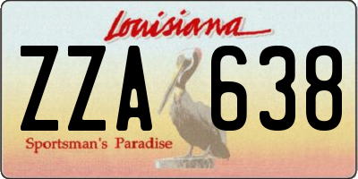 LA license plate ZZA638