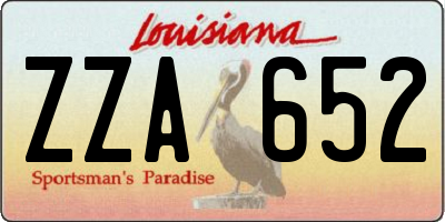 LA license plate ZZA652