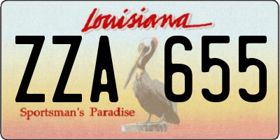 LA license plate ZZA655