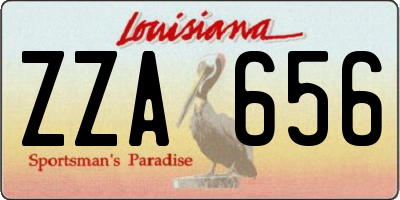LA license plate ZZA656