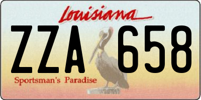 LA license plate ZZA658