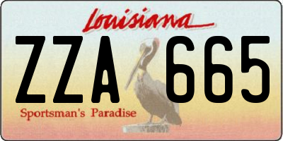 LA license plate ZZA665