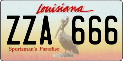 LA license plate ZZA666