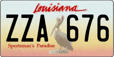 LA license plate ZZA676