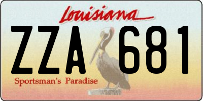 LA license plate ZZA681