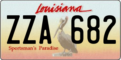 LA license plate ZZA682