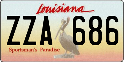 LA license plate ZZA686