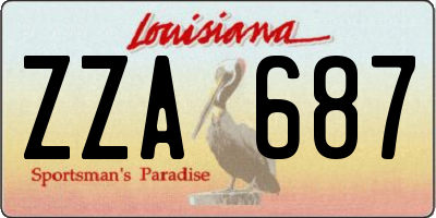 LA license plate ZZA687
