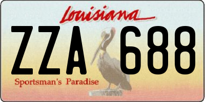 LA license plate ZZA688