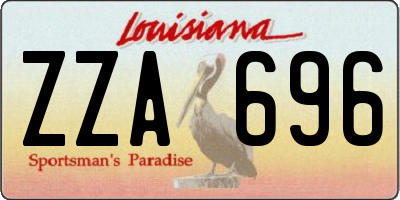 LA license plate ZZA696