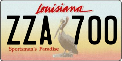 LA license plate ZZA700