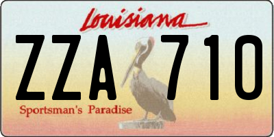 LA license plate ZZA710