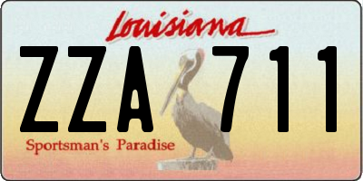 LA license plate ZZA711