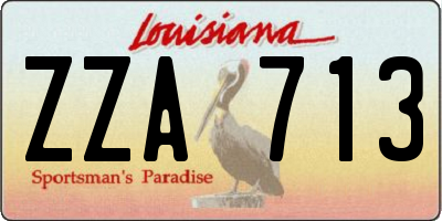 LA license plate ZZA713