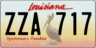 LA license plate ZZA717