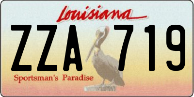 LA license plate ZZA719