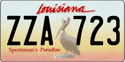 LA license plate ZZA723