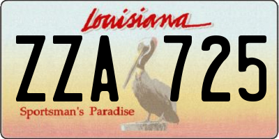 LA license plate ZZA725
