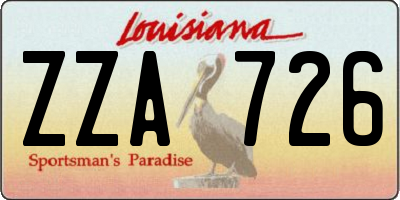 LA license plate ZZA726