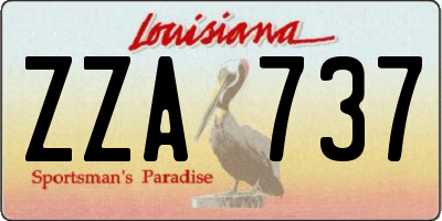 LA license plate ZZA737