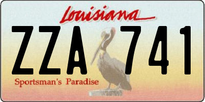 LA license plate ZZA741